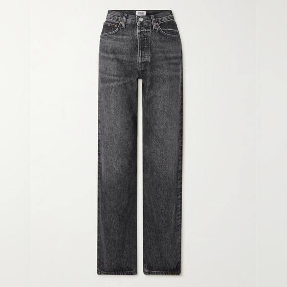 Agolde Denim - AGOLDE Kelly Black Straight Leg High Waist Classic Designer Denim Jeans 29
